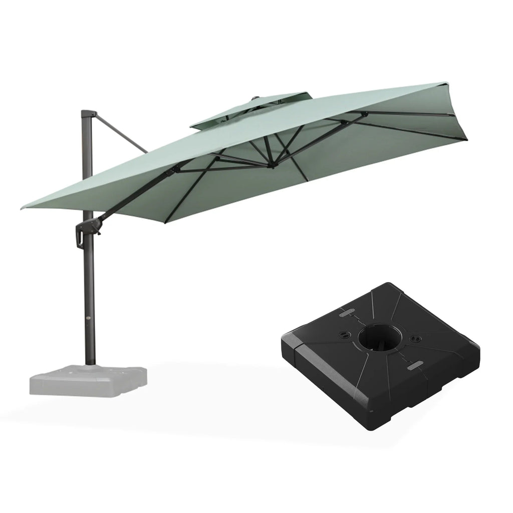 PURPLE LEAF UV50+ Fade Resistant Cantilever Umbrella, Patio Umbrellas with Base