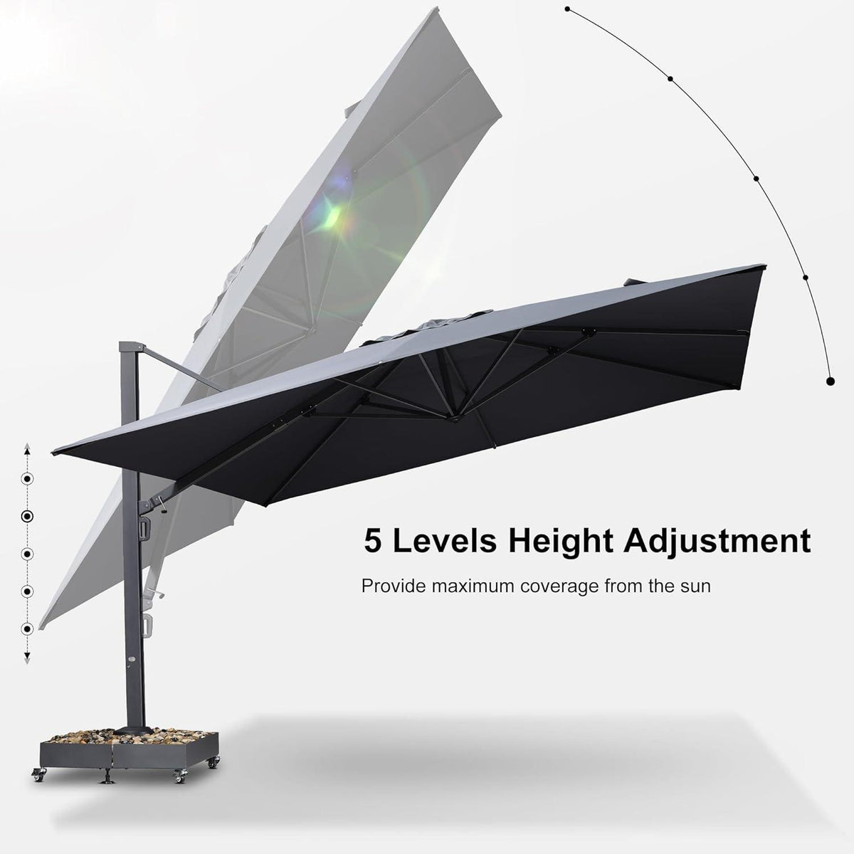 PURPLE LEAF Heavy Duty Cantilever Patio Umbrella Extra Large Outdoor Umbrella for Yard, Garden, Pool