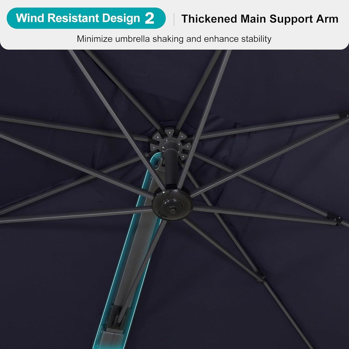PURPLE LEAF Heavy Duty Cantilever Patio Umbrella Extra Large Outdoor Umbrella for Yard, Garden, Pool