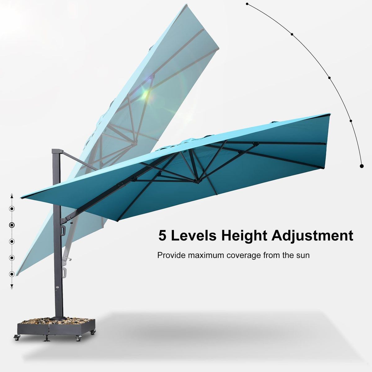 PURPLE LEAF Heavy Duty Cantilever Patio Umbrella Extra Large Outdoor Umbrella for Yard, Garden, Pool