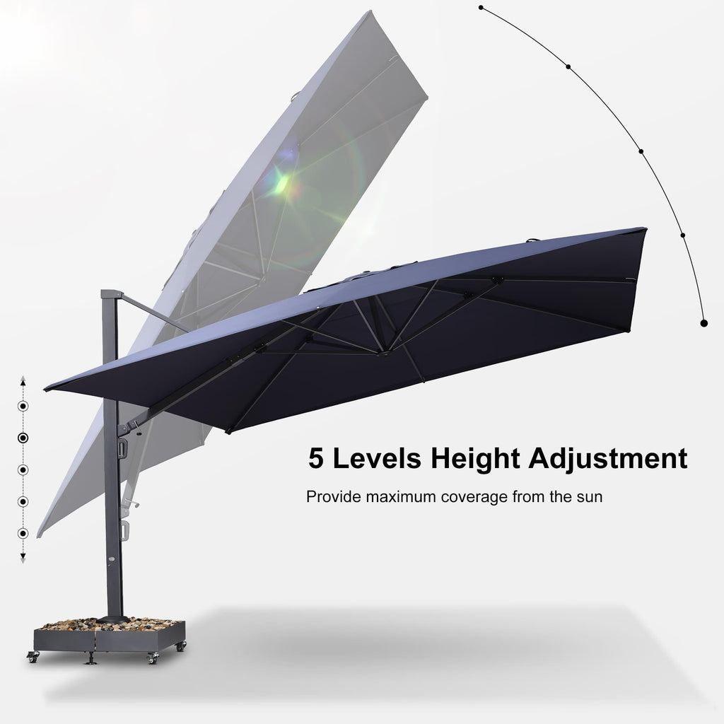 PURPLE LEAF Heavy Duty Cantilever Patio Umbrella Extra Large Outdoor Umbrella for Yard, Garden, Pool
