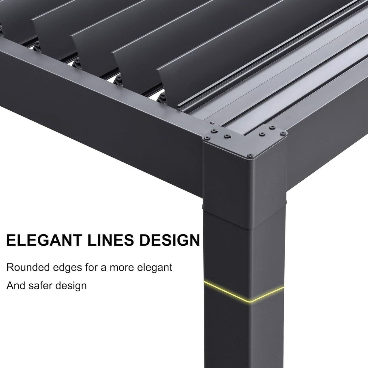 PURPLE LEAF Caesar Outdoor Louvered Pergola Patio Sun Shade Shelter with Adjustable Hardtop Patio Pergola Grey