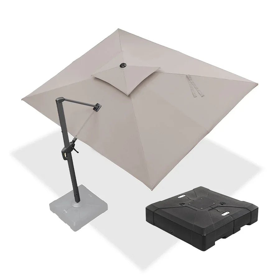 PURPLE LEAF UV50+ Fade Resistant Cantilever Umbrella, Patio Umbrellas with Base