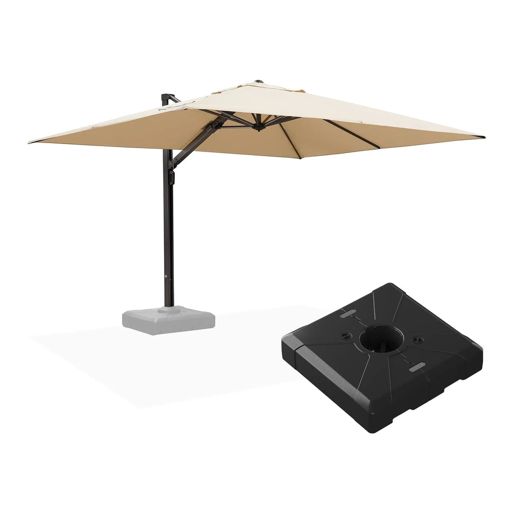 PURPLE LEAF Outdoor Sun Heavy Duty Large Cantilever Umbrella with Base