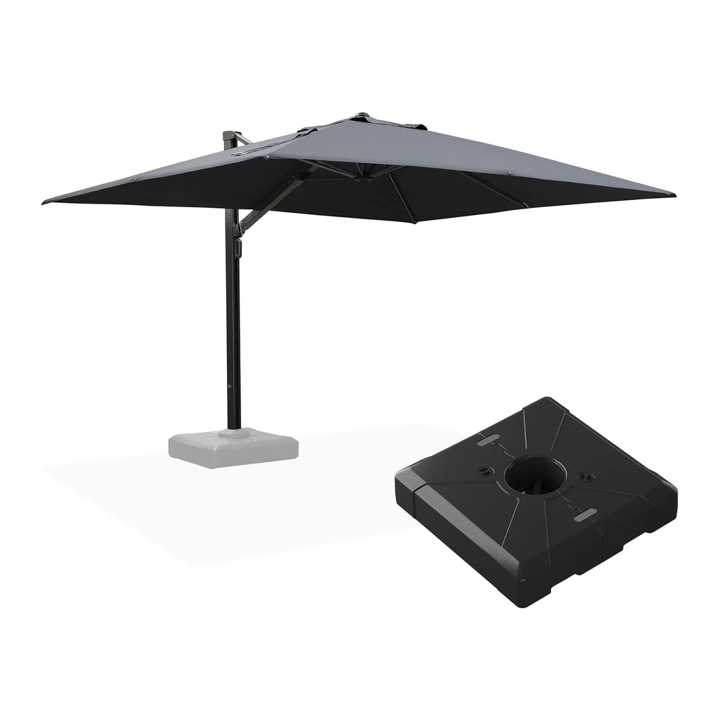 PURPLE LEAF Outdoor Sun Heavy Duty Large Cantilever Umbrella with Base