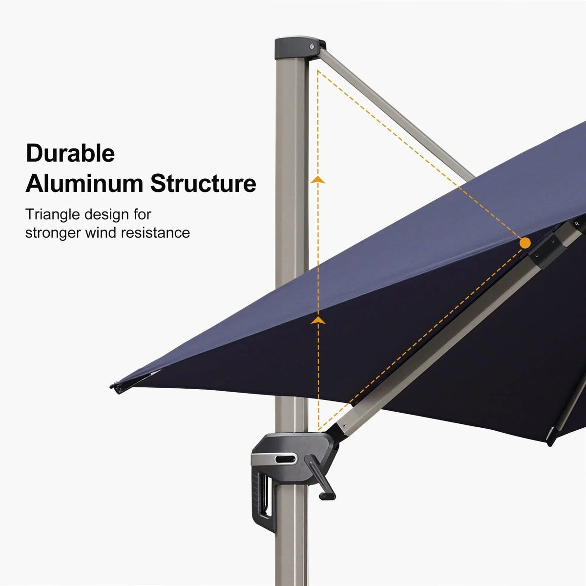 PURPLE LEAF Hailar Deluxe Aluminum Patio Umbrella with Base, Square and Rectangular Umbrella