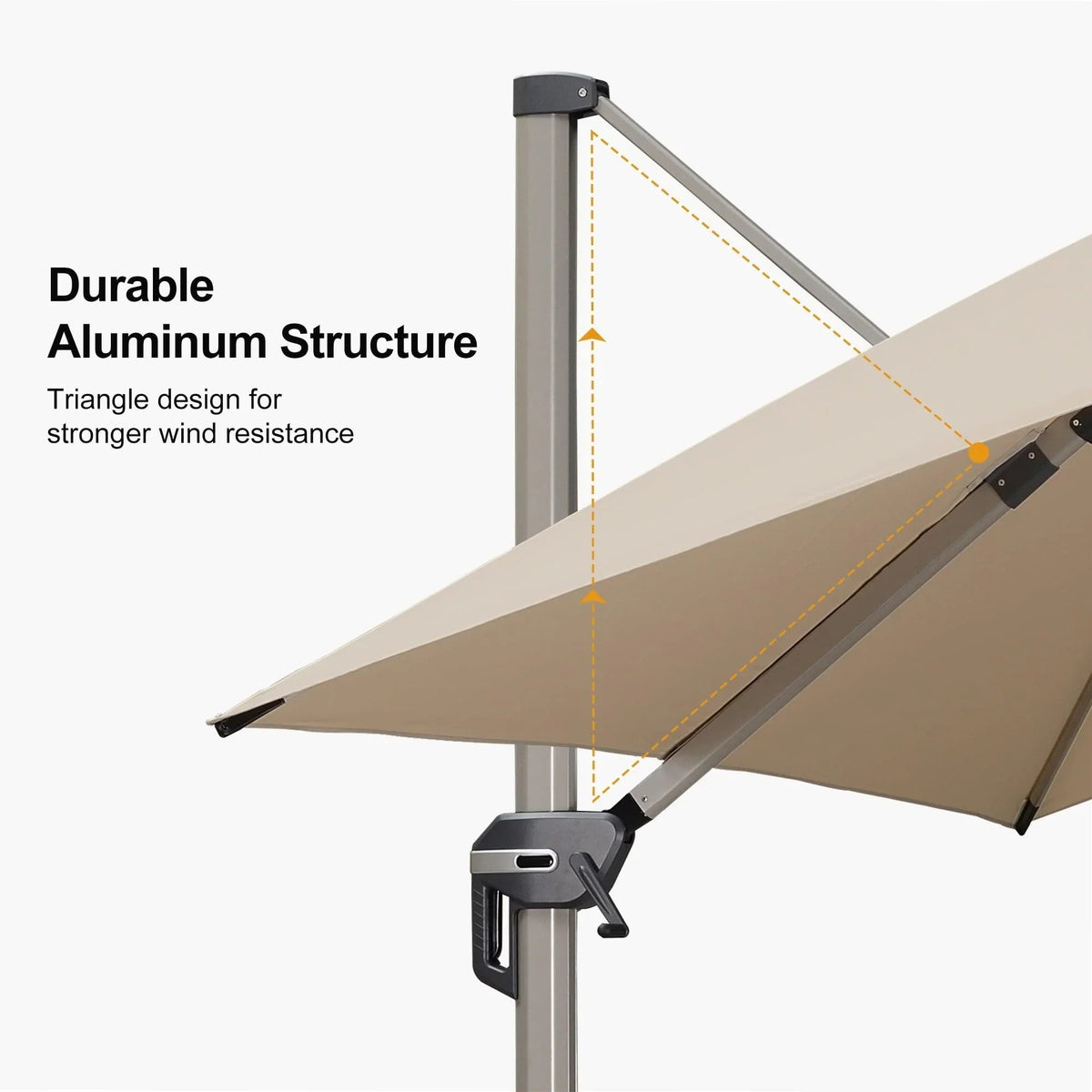 PURPLE LEAF Hailar Deluxe Aluminum Patio Umbrella with Base, Square and Rectangular Umbrella