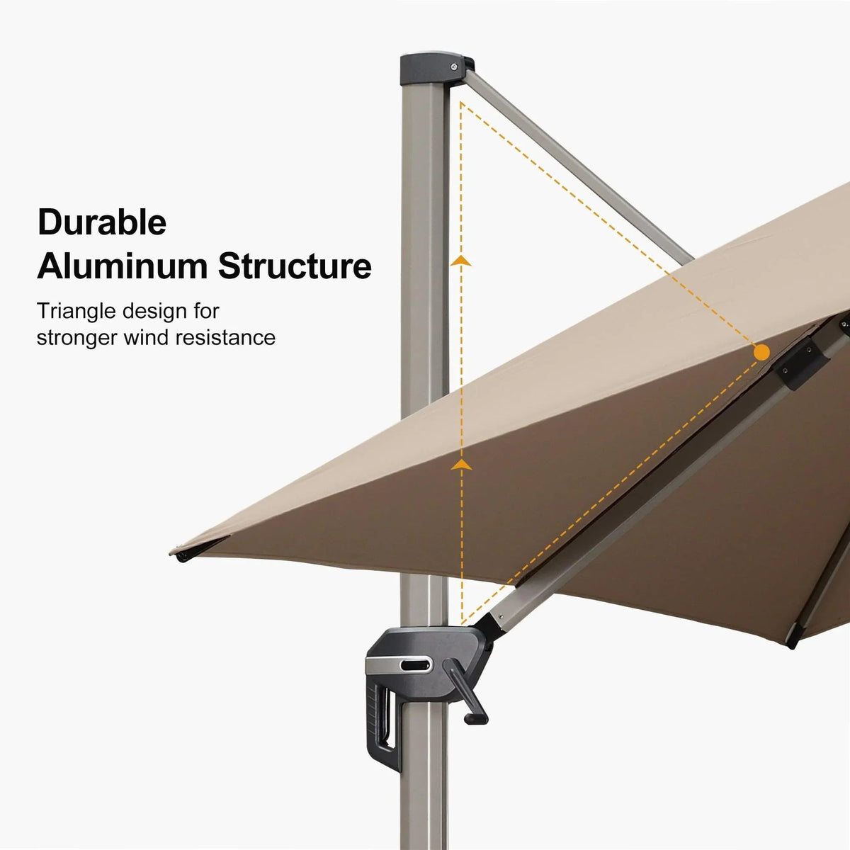PURPLE LEAF Hailar Deluxe Aluminum Patio Umbrella with Base, Square and Rectangular Umbrella