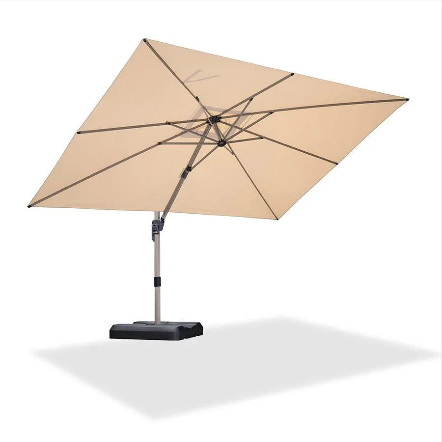 PURPLE LEAF Hailar Deluxe Aluminum Patio Umbrella with Base, Square and Rectangular Umbrella