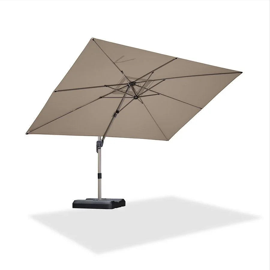 PURPLE LEAF Hailar Deluxe Aluminum Patio Umbrella with Base, Square and Rectangular Umbrella