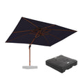 PURPLE LEAF Outdoor Garden Umbrella with Base, Cantilever Umbrellas in Wood Color
