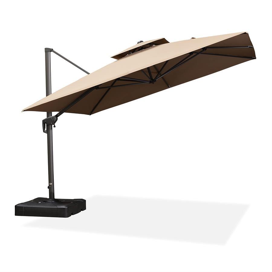 PURPLE LEAF Cantilever Patio Umbrella Gray Pole Outdoor Umbrella with UV Protection