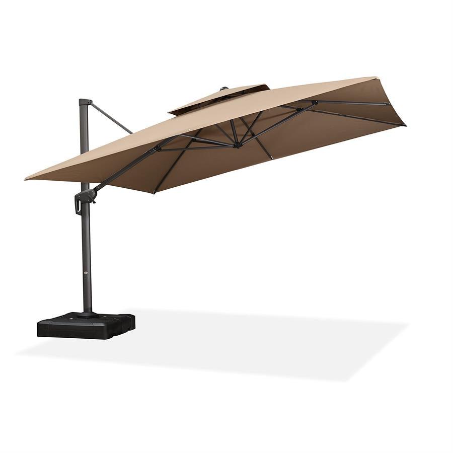 PURPLE LEAF Cantilever Patio Umbrella Gray Pole Outdoor Umbrella with UV Protection