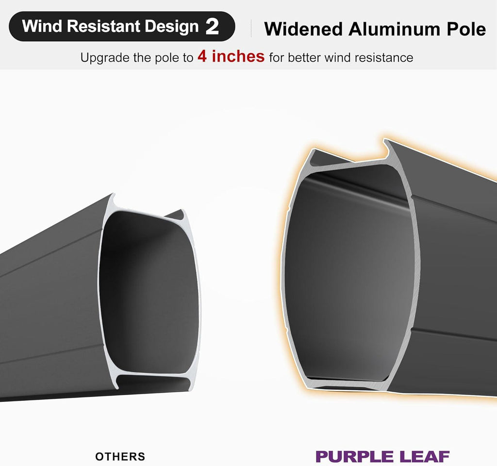PURPLE LEAF Cantilever Patio Umbrella Gray Pole Outdoor Umbrella with UV Protection