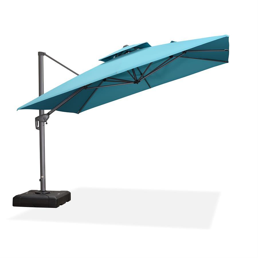 PURPLE LEAF Cantilever Patio Umbrella Gray Pole Outdoor Umbrella with UV Protection