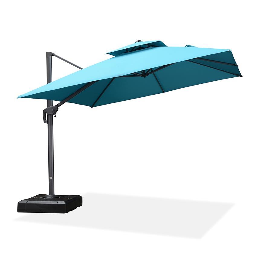 PURPLE LEAF Cantilever Patio Umbrella Gray Pole Outdoor Umbrella with UV Protection