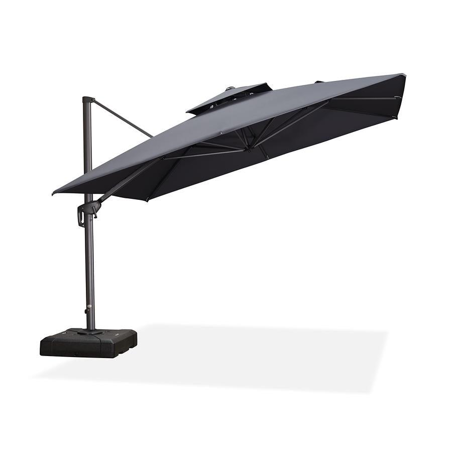 PURPLE LEAF Cantilever Patio Umbrella Gray Pole Outdoor Umbrella with UV Protection