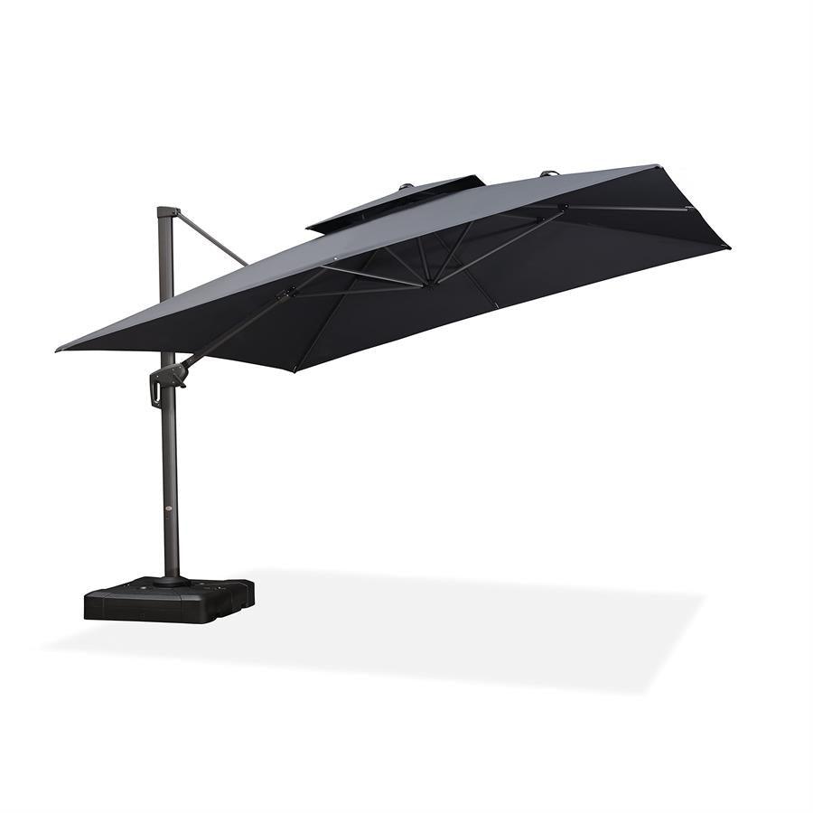 PURPLE LEAF Cantilever Patio Umbrella Gray Pole Outdoor Umbrella with UV Protection