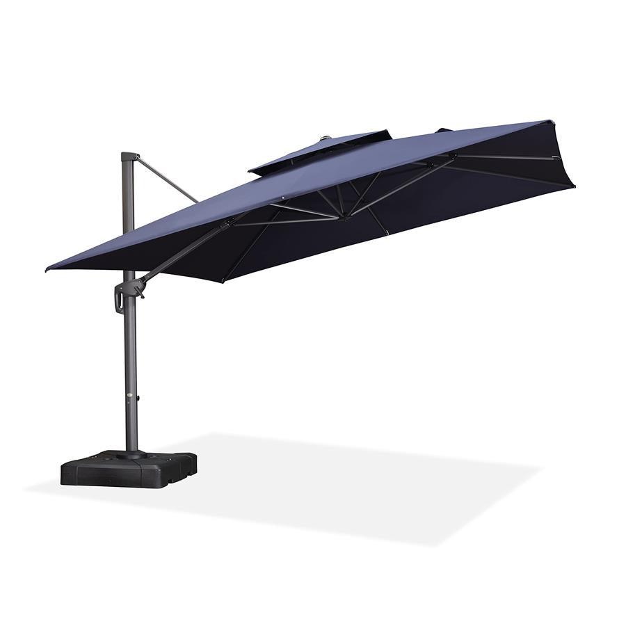 PURPLE LEAF Cantilever Patio Umbrella Gray Pole Outdoor Umbrella with UV Protection
