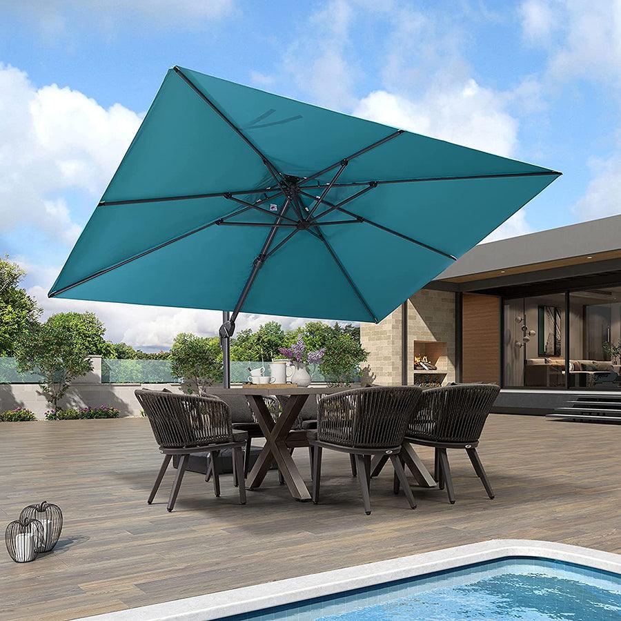 PURPLE LEAF Cantilever Patio Umbrella Gray Pole Outdoor Umbrella with UV Protection