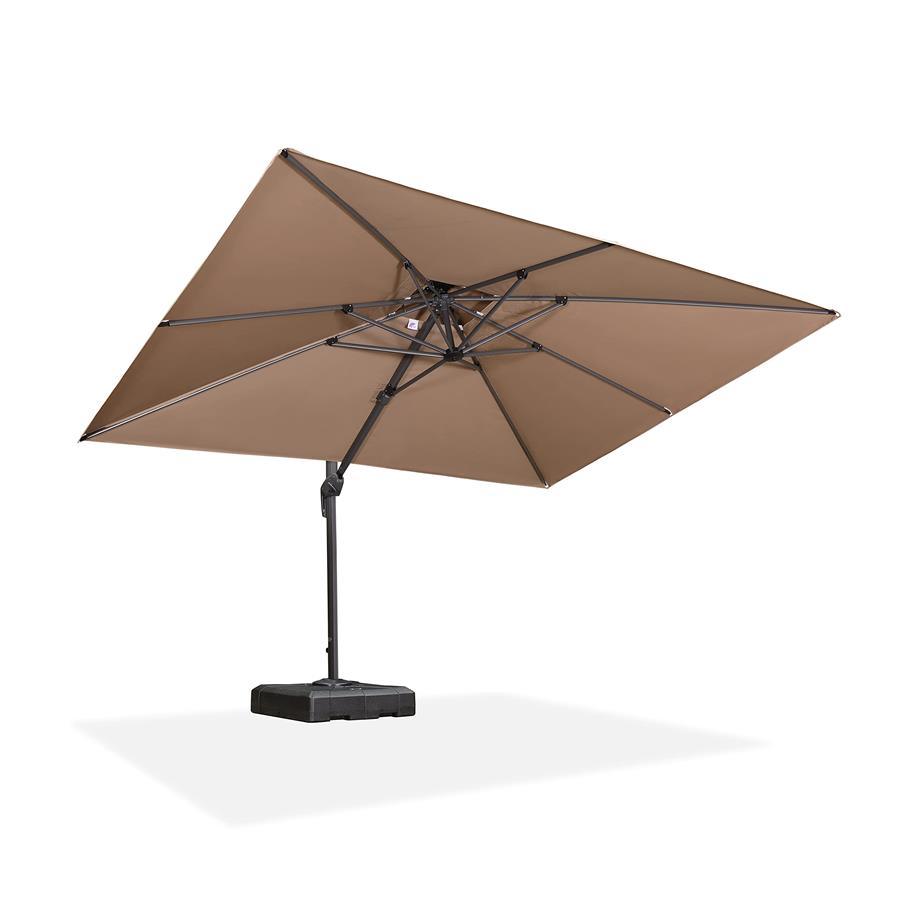PURPLE LEAF Cantilever Patio Umbrella Gray Pole Outdoor Umbrella with UV Protection