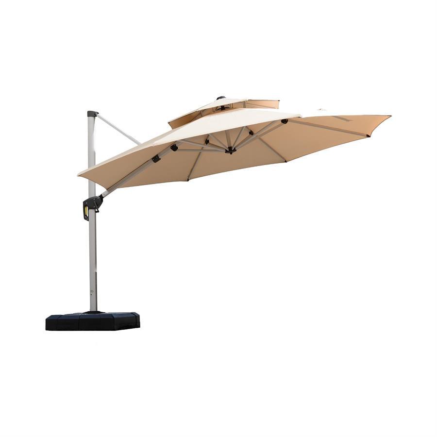 PURPLE LEAF Round Cantilever Patio Umbrella Heavy Duty Umbrella for Porch Garden Pool