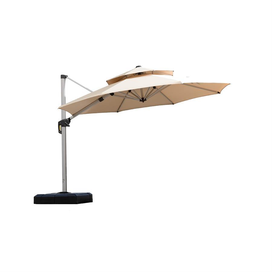 PURPLE LEAF Round Cantilever Patio Umbrella Heavy Duty Umbrella for Porch Garden Pool