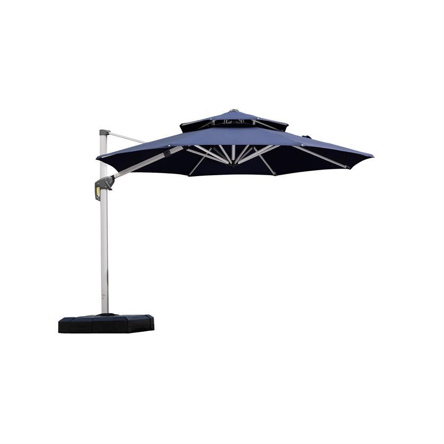 PURPLE LEAF Round Cantilever Patio Umbrella Heavy Duty Umbrella for Porch Garden Pool