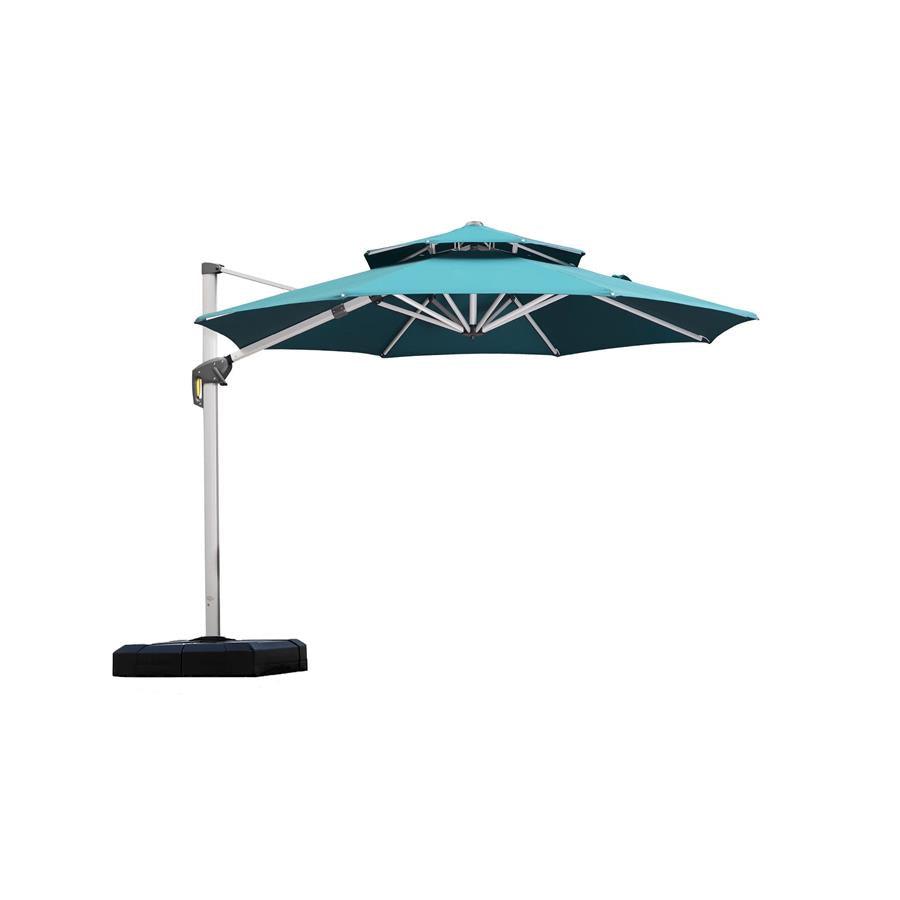 PURPLE LEAF Round Cantilever Patio Umbrella Heavy Duty Umbrella for Porch Garden Pool