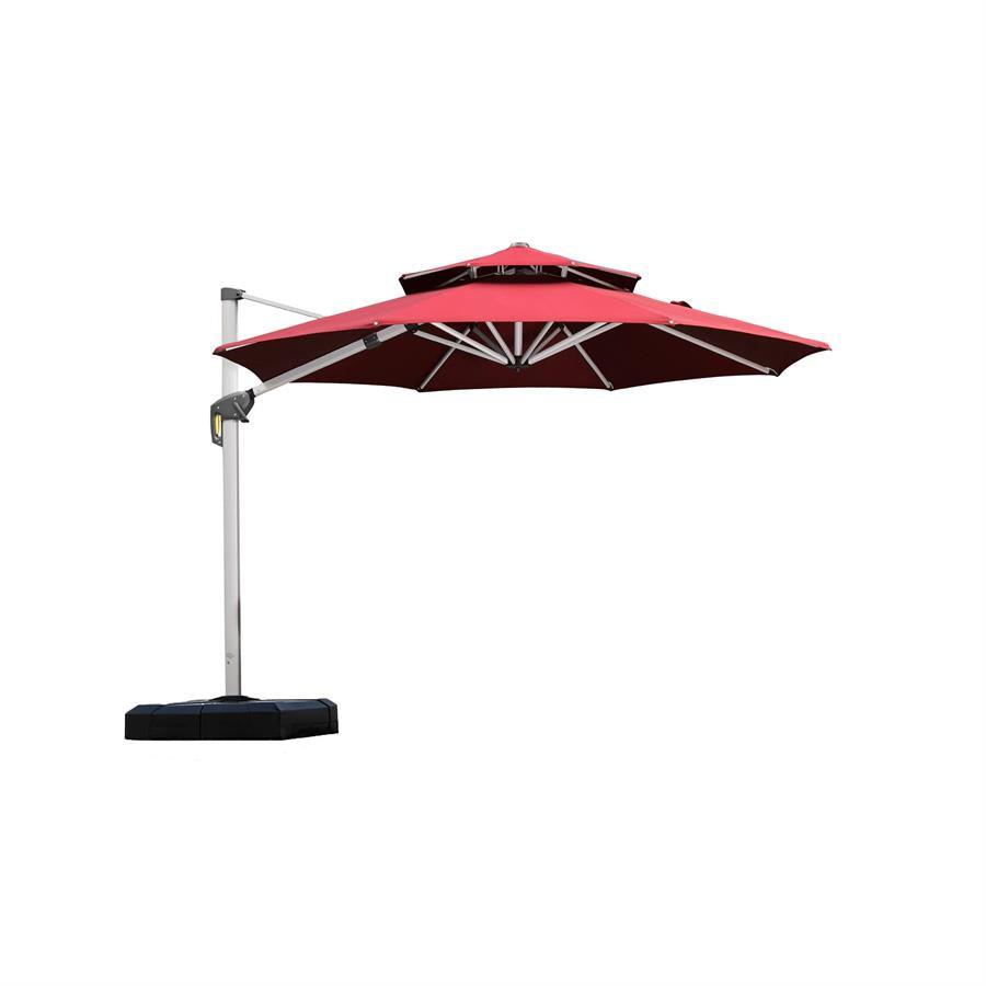 PURPLE LEAF Round Cantilever Patio Umbrella Heavy Duty Umbrella for Porch Garden Pool