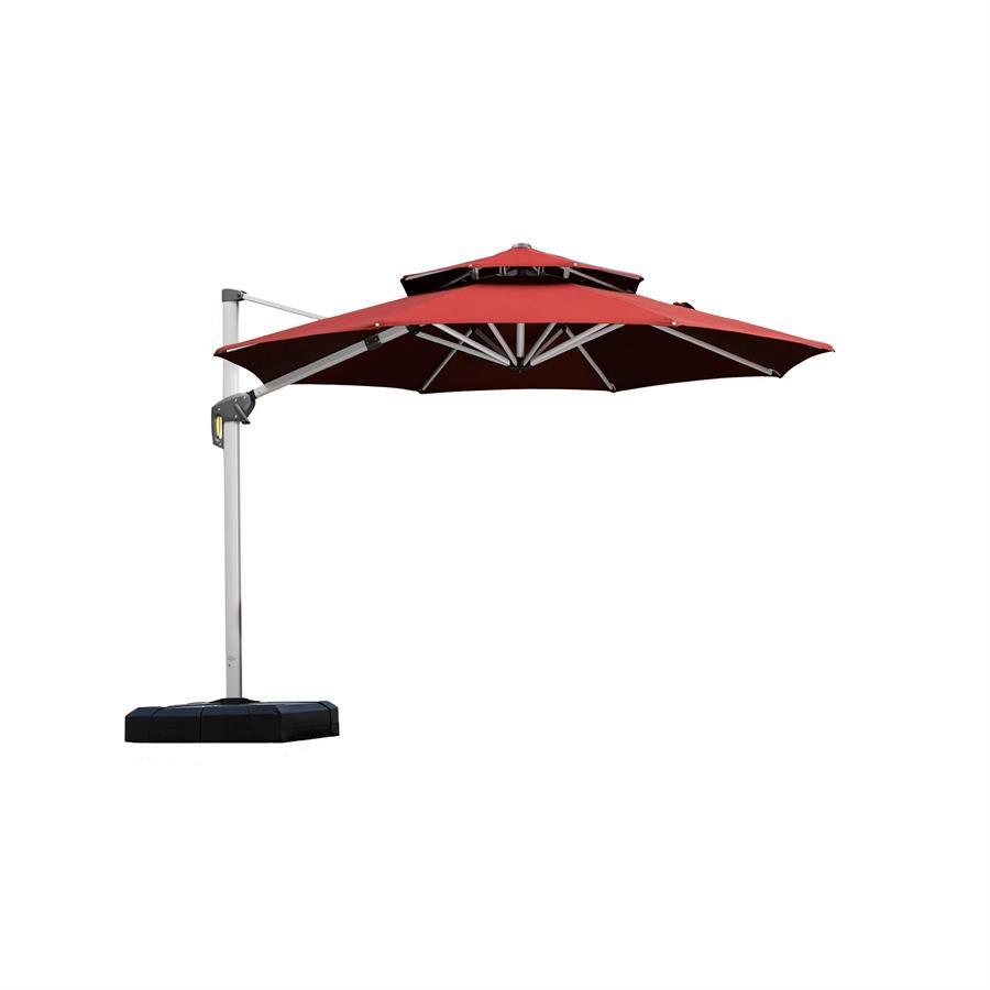 PURPLE LEAF Round Cantilever Patio Umbrella Heavy Duty Umbrella for Porch Garden Pool