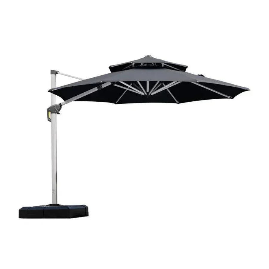 PURPLE LEAF Round Cantilever Patio Umbrella Heavy Duty Umbrella for Porch Garden Pool