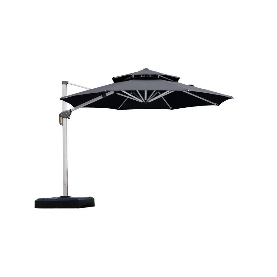 PURPLE LEAF Round Cantilever Patio Umbrella Heavy Duty Umbrella for Porch Garden Pool