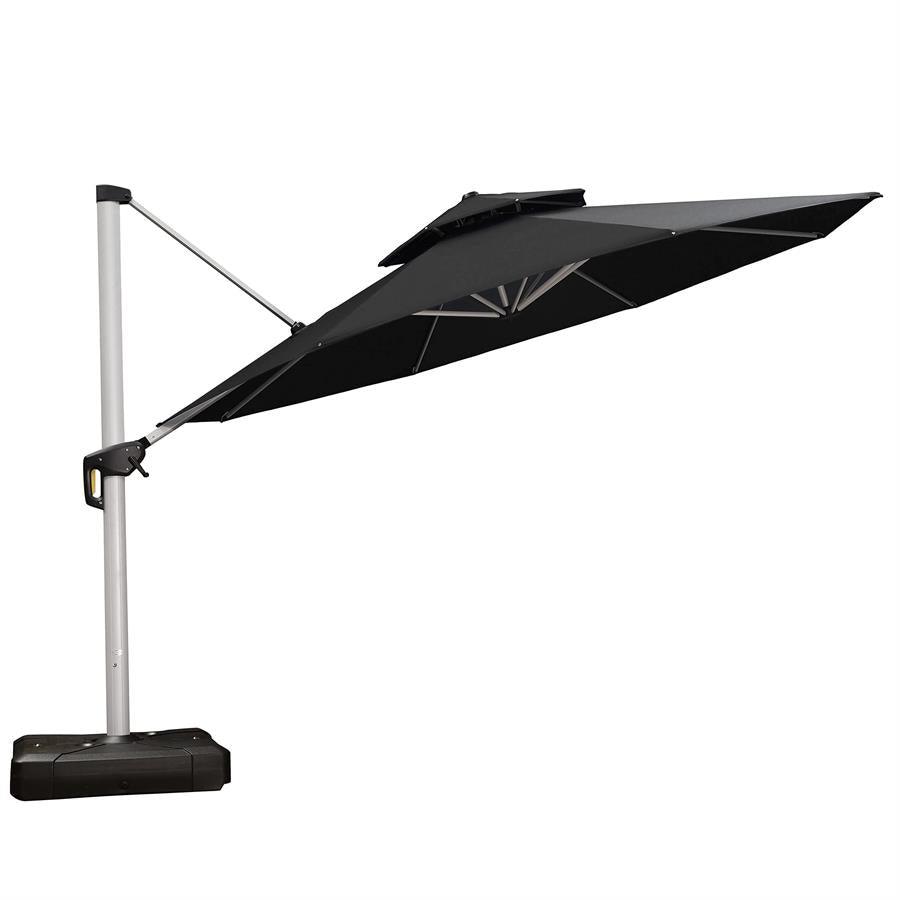 PURPLE LEAF Round Cantilever Patio Umbrella Heavy Duty Umbrella for Porch Garden Pool
