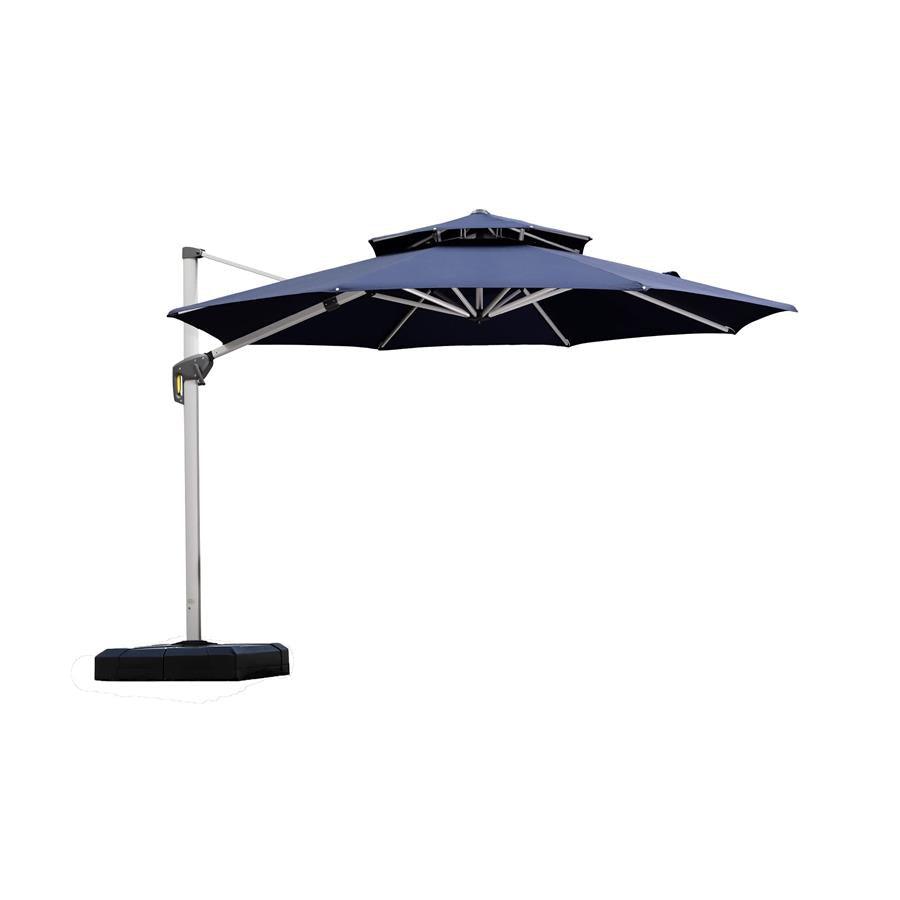 PURPLE LEAF Round Cantilever Patio Umbrella Heavy Duty Umbrella for Porch Garden Pool