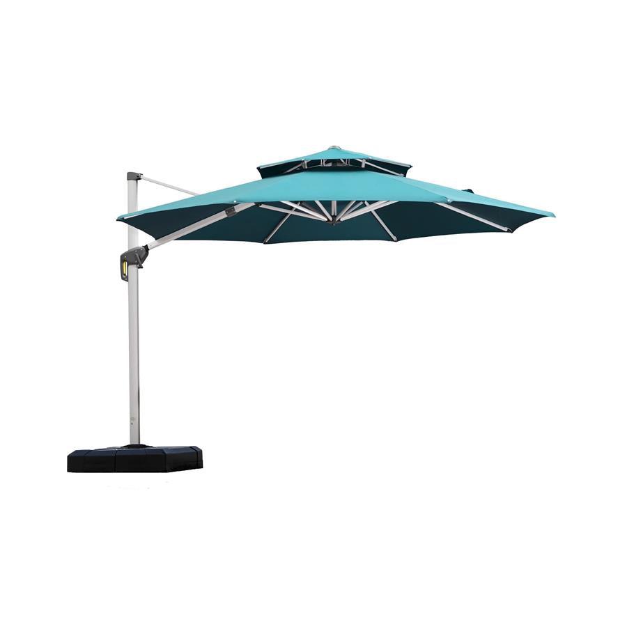 PURPLE LEAF Round Cantilever Patio Umbrella Heavy Duty Umbrella for Porch Garden Pool