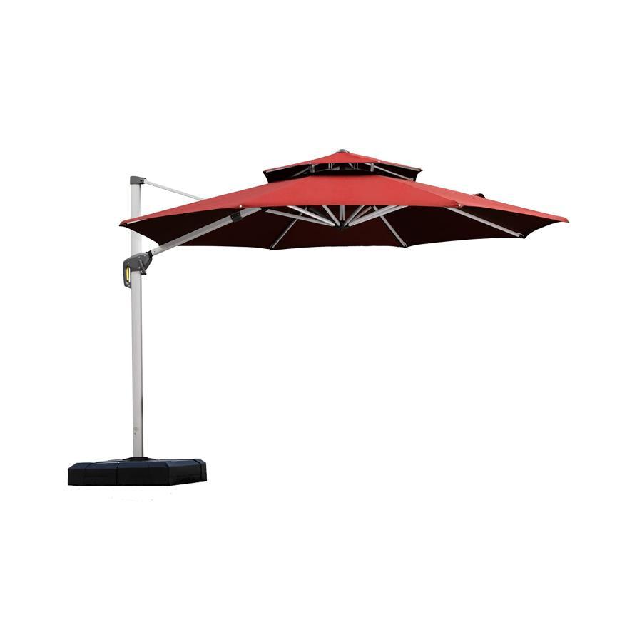 PURPLE LEAF Round Cantilever Patio Umbrella Heavy Duty Umbrella for Porch Garden Pool