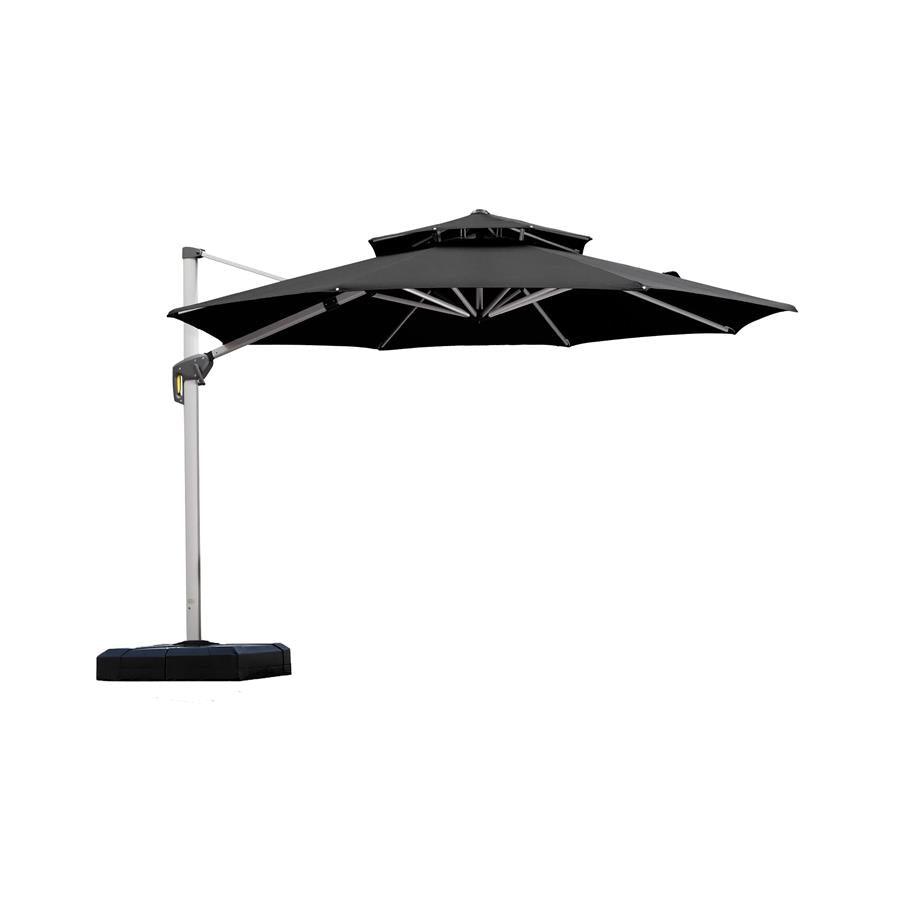 PURPLE LEAF Round Cantilever Patio Umbrella Heavy Duty Umbrella for Porch Garden Pool