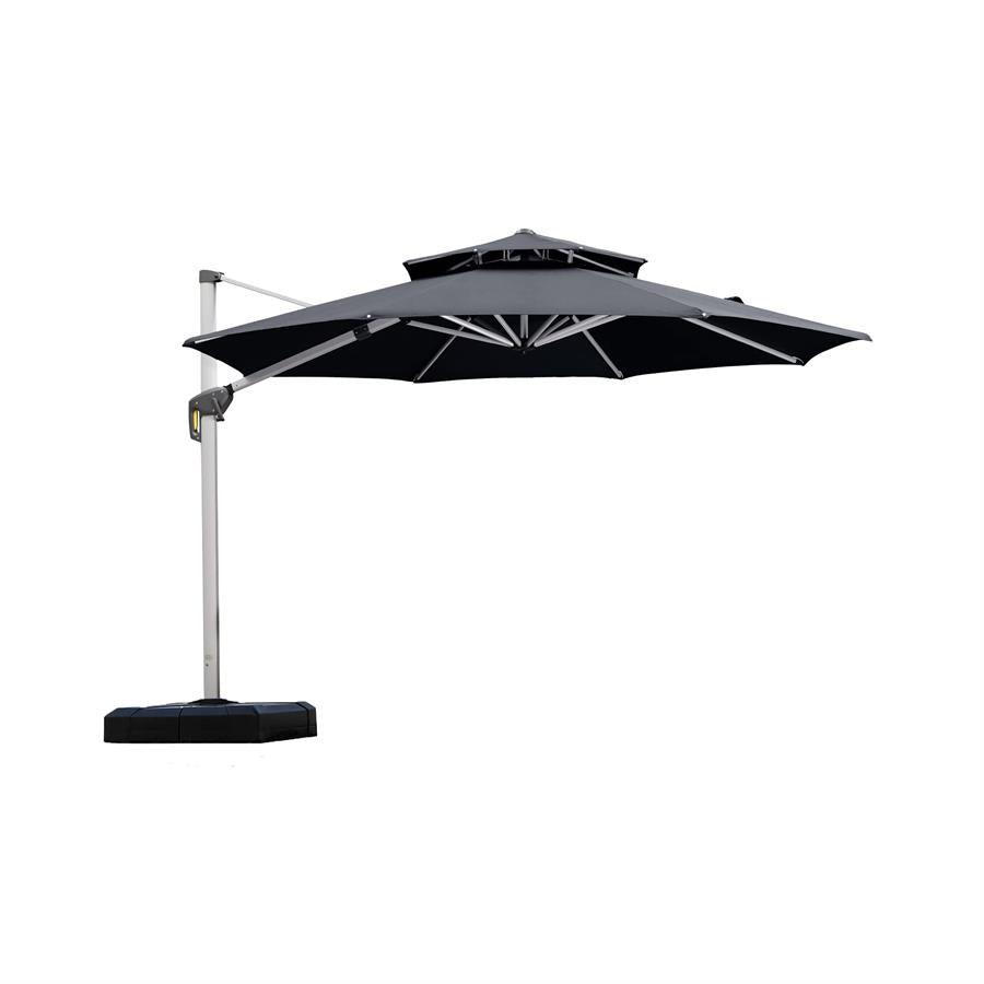 PURPLE LEAF Round Cantilever Patio Umbrella Heavy Duty Umbrella for Porch Garden Pool