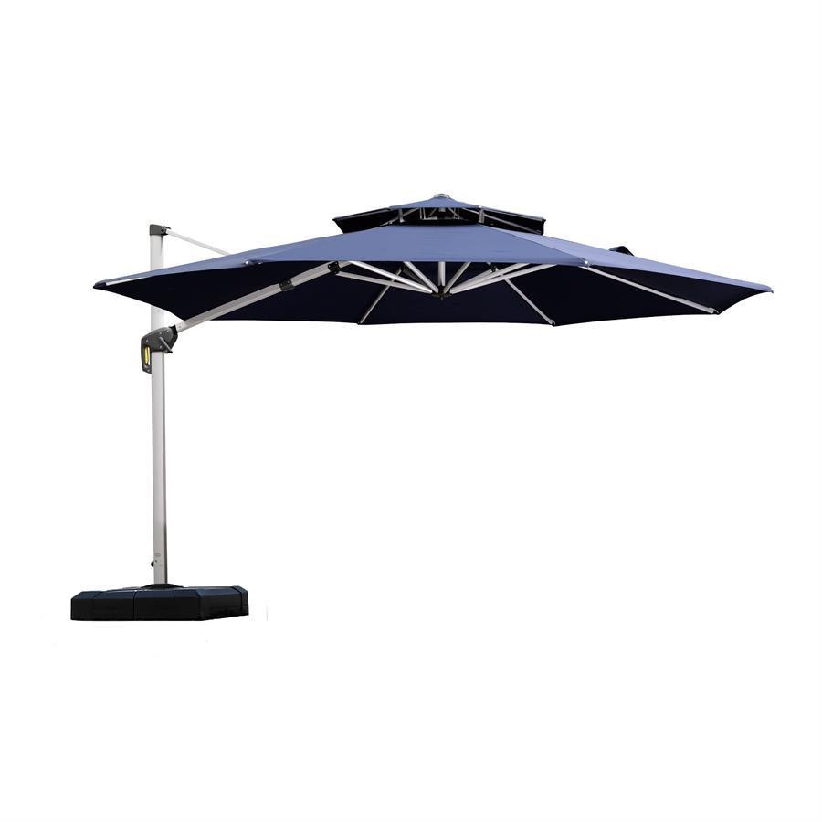 PURPLE LEAF Round Cantilever Patio Umbrella Heavy Duty Umbrella for Porch Garden Pool