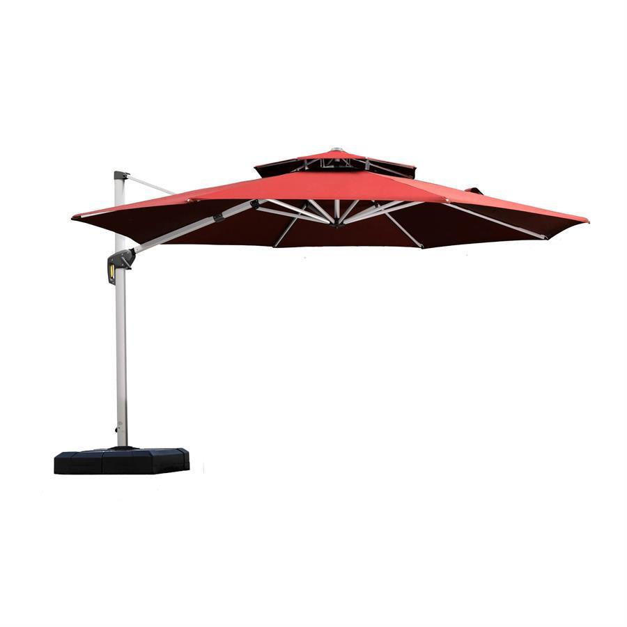 PURPLE LEAF Round Cantilever Patio Umbrella Heavy Duty Umbrella for Porch Garden Pool