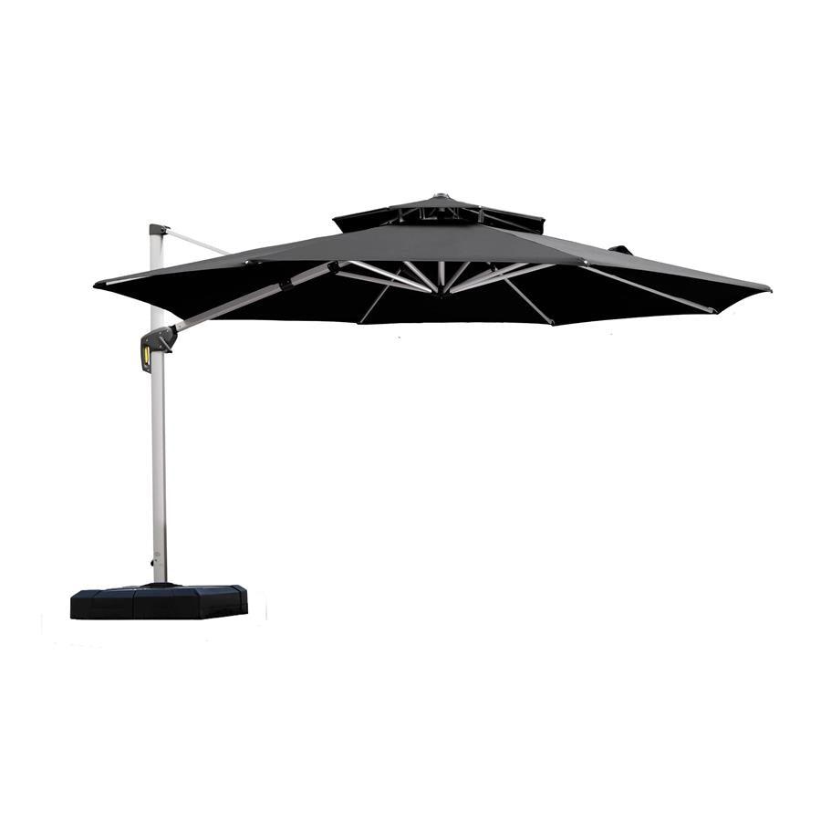 PURPLE LEAF Round Cantilever Patio Umbrella Heavy Duty Umbrella for Porch Garden Pool