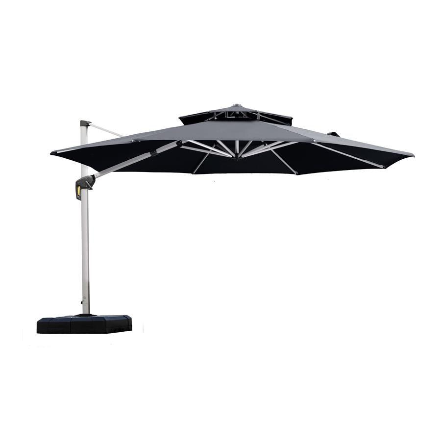 PURPLE LEAF Round Cantilever Patio Umbrella Heavy Duty Umbrella for Porch Garden Pool