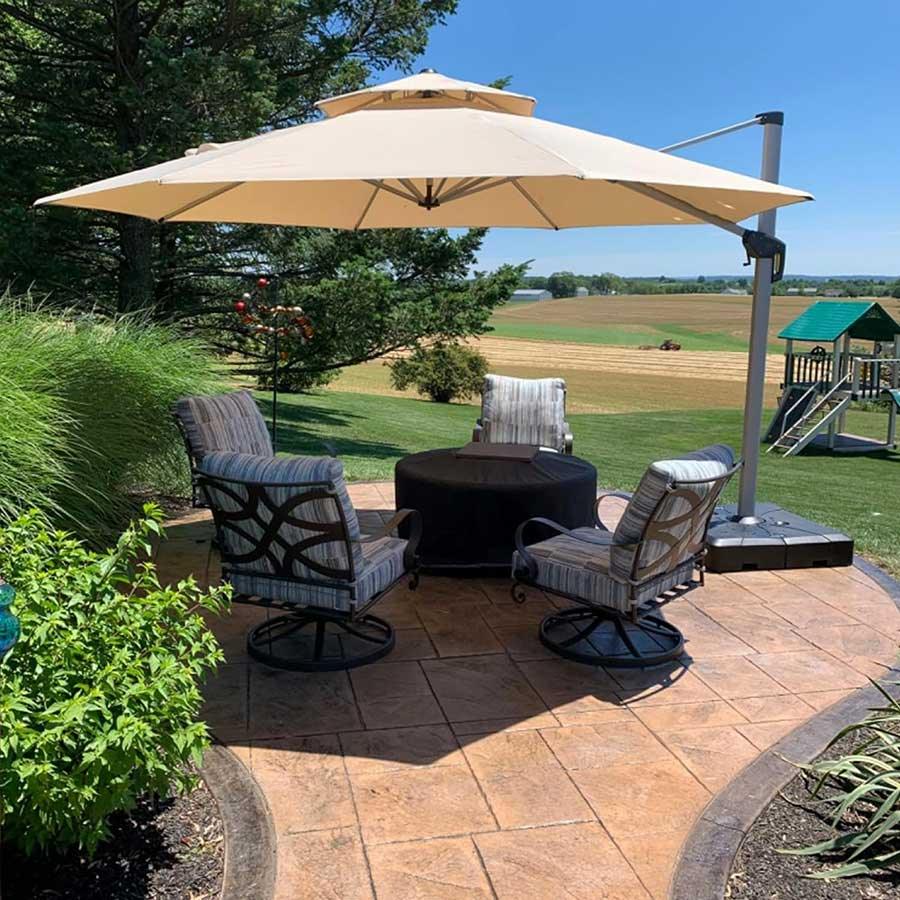 PURPLE LEAF Round Cantilever Patio Umbrella Heavy Duty Umbrella for Porch Garden Pool