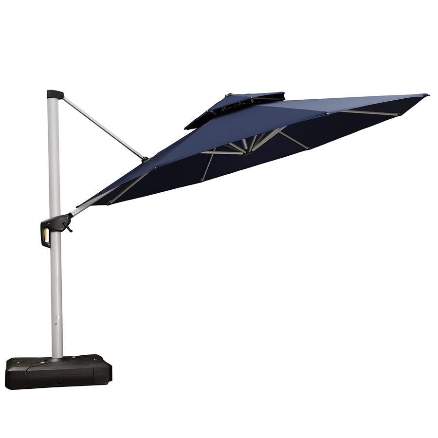 PURPLE LEAF Round Cantilever Patio Umbrella Heavy Duty Umbrella for Porch Garden Pool