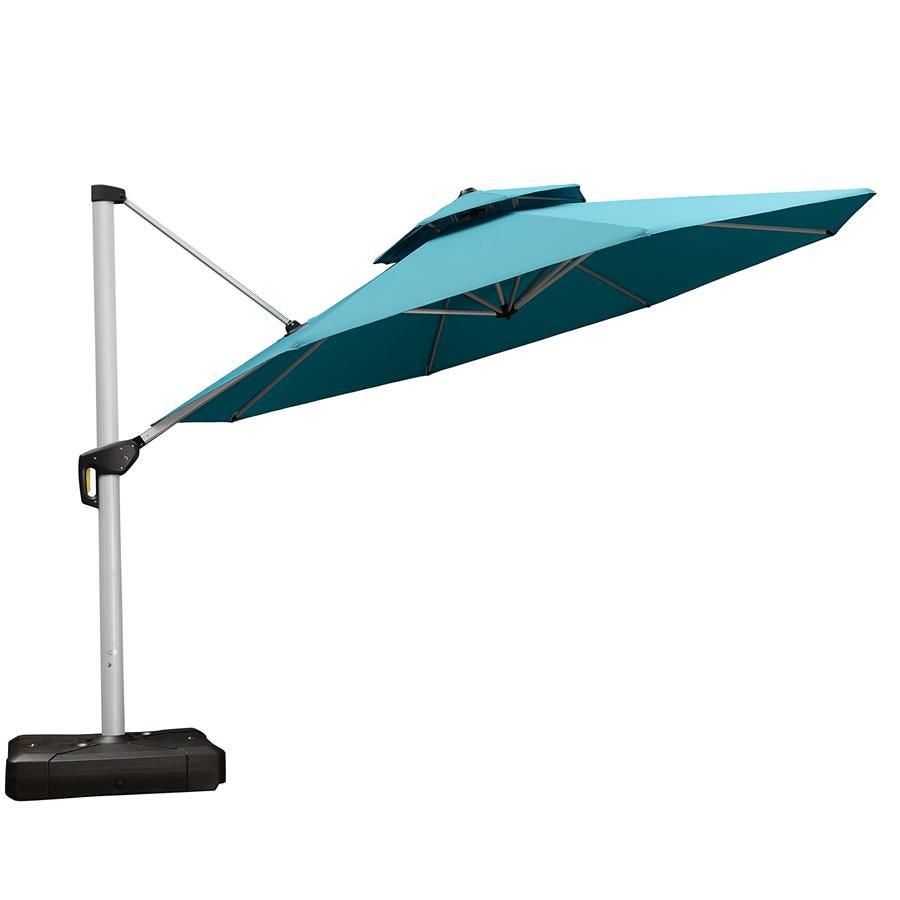 PURPLE LEAF Round Cantilever Patio Umbrella Heavy Duty Umbrella for Porch Garden Pool