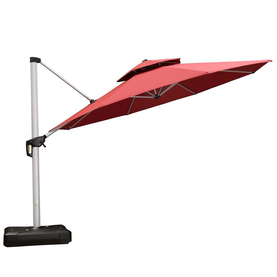 PURPLE LEAF Round Cantilever Patio Umbrella Heavy Duty Umbrella for Porch Garden Pool