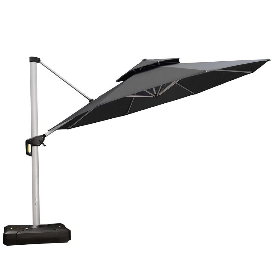 PURPLE LEAF Round Cantilever Patio Umbrella Heavy Duty Umbrella for Porch Garden Pool