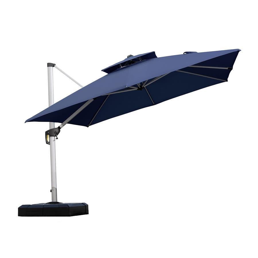 PURPLE LEAF Outdoor Windproof Umbrella, Square Cantilever Umbrella Outside Patio