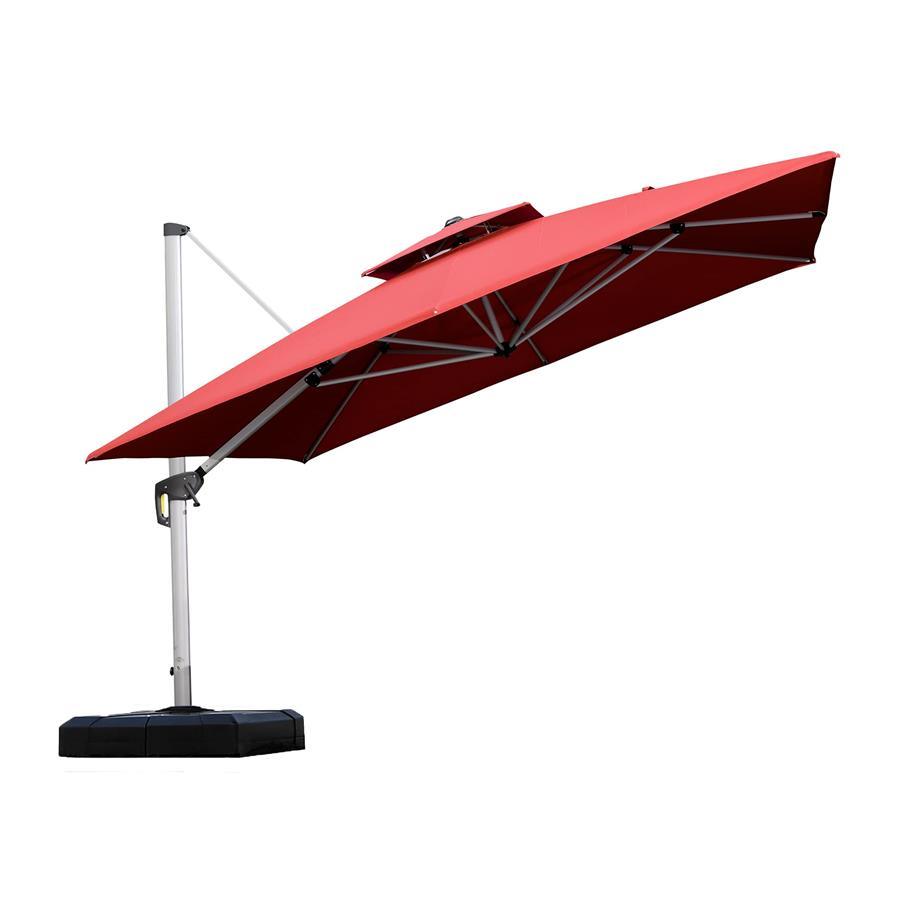PURPLE LEAF Outdoor Windproof Umbrella, Square Cantilever Umbrella Outside Patio